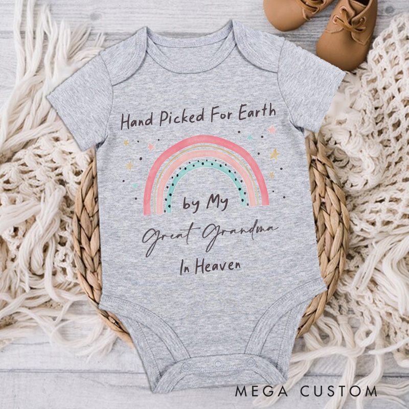 Personalized Handpicked for Earth Onesie in Heaven Onesie Baby Bodysuit Announcement Onesie Heaven Sent Onesie New Baby Gift Baby Shower Gift