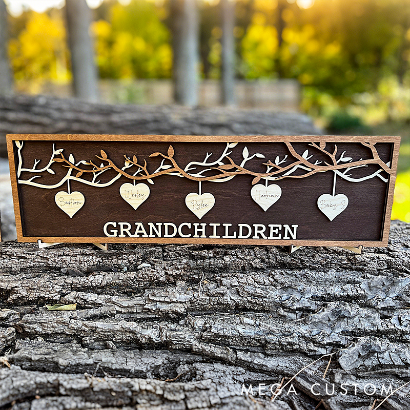 Family Tree Hanging Heart 3D Wall Hanging Decoration or Gift with Stand Perfect for Mothers Day Fathers Day