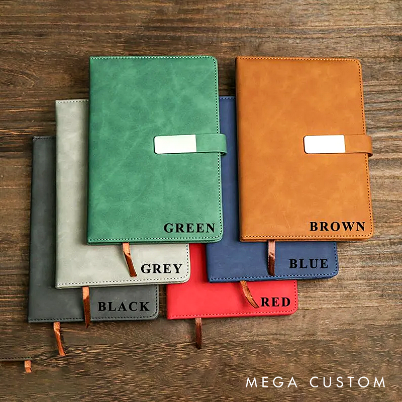 Personalized Leather Notebook Custom Leather Journal Set Personalised A5 Vegan Leather Notebook Initial Notebook Gifts Personalized journal
