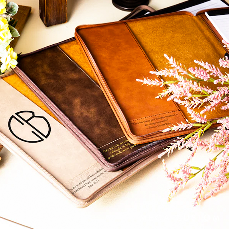 Personalized Refillable Portfolio Custom Portfolio With Zipper Custom Leather Portfolio Personalized Padfolio Business Gift Phd Gift