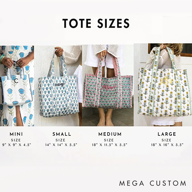  Personalized Block Print Bridal Gift Beach Bag Embroidered Bridesmaid Tote Bag Quilted Baby Monogramed Floral Causal Boho Pool Tote Bag