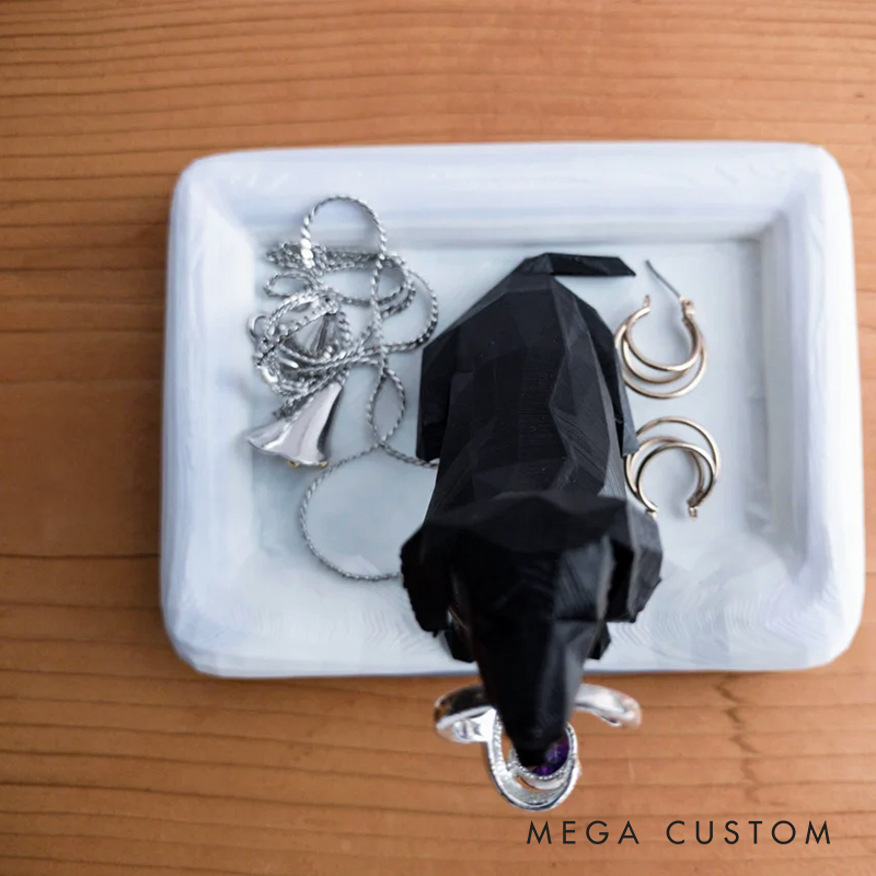 Dog Ring Holder with Dog Bed Ring Dish Engagement Gift Personalized Ring Holder