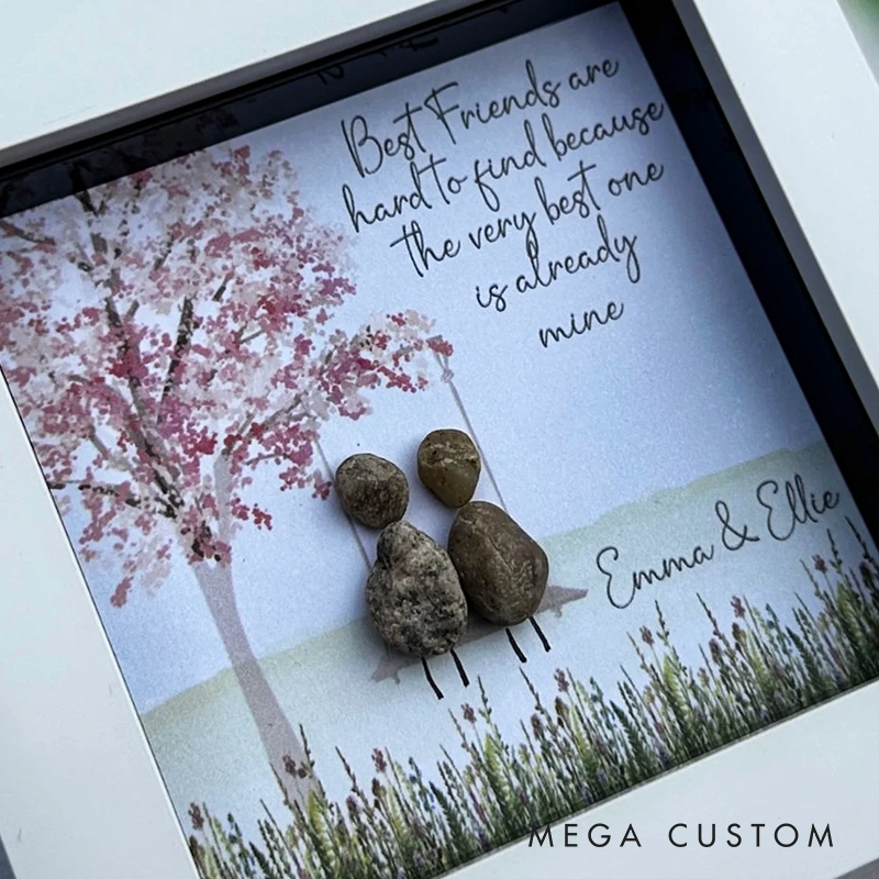 Personalised Best Friend Pebble Picture Friend Pebble Art Best Friend Birthday Christmas Gift For Her Christmas Friend Gif