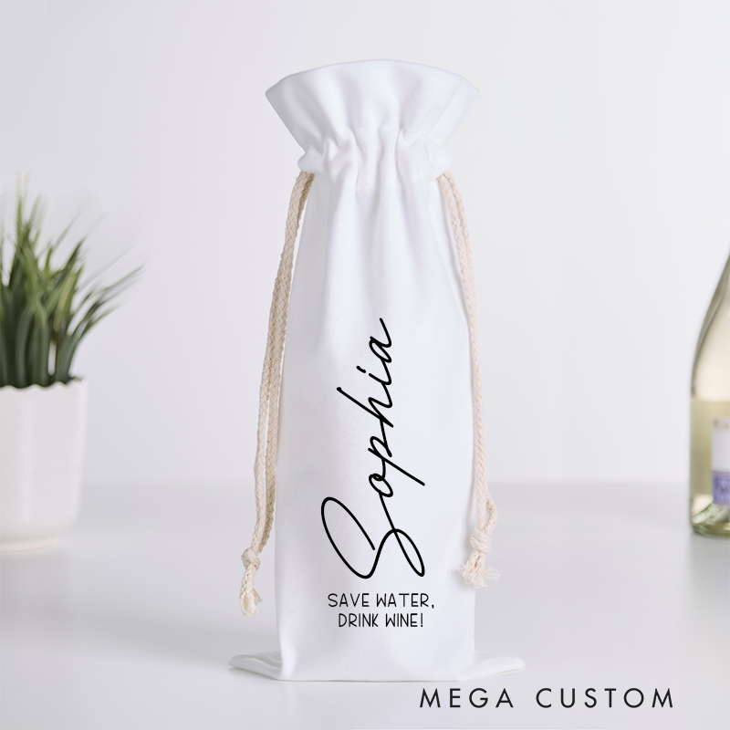 Personalized Wine Bag Custom Wine Bottle Gift Bag Reusable Wine Label Gift Bag Custom Gift Bags for Wedding Favors Graduation Gift