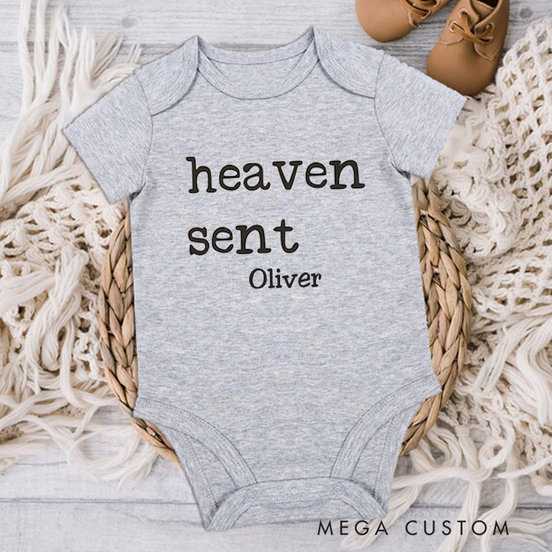 Personalized Handpicked for Earth Onesie Heaven Sent Onesie in Heaven Onesie Baby Bodysuit Baby Shower Gift Baby Announcement Onesie New Baby