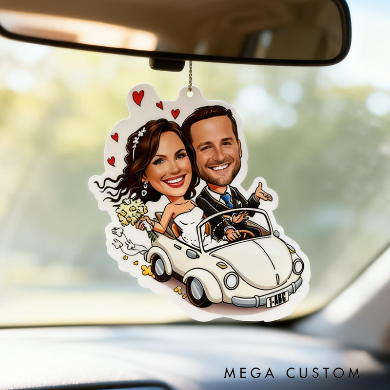 Personalized Custom Photo with Heart Pattern Car Air Freshener Romantic Holiday Gift Choice Scented Decor for Partners