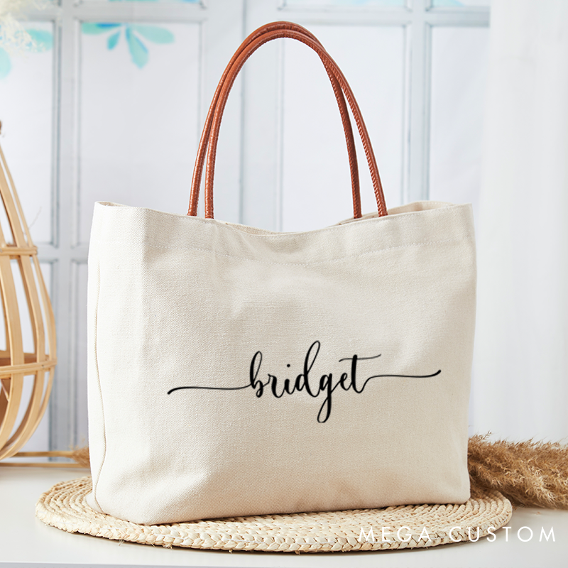 Personalized Tote Bag with Name Custom Name Bag Canvas for Her Tote Bag Gift for Her Bridemaid Gifts Bag Gift for Women