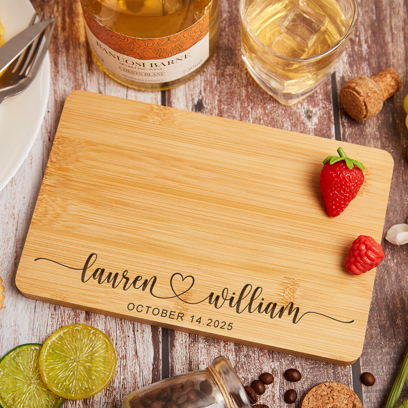 Personalized Cutting Board for Her Valentine’s Day Gift for Wife or Girlfriend Custom Engraved Wood Board Anniversary Gift