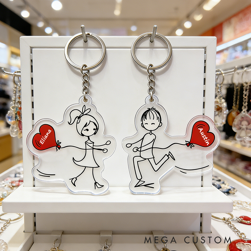 Personalized Embrace for Love Couple Keychain Custom Names Symbolic Holiday Gift for Couples