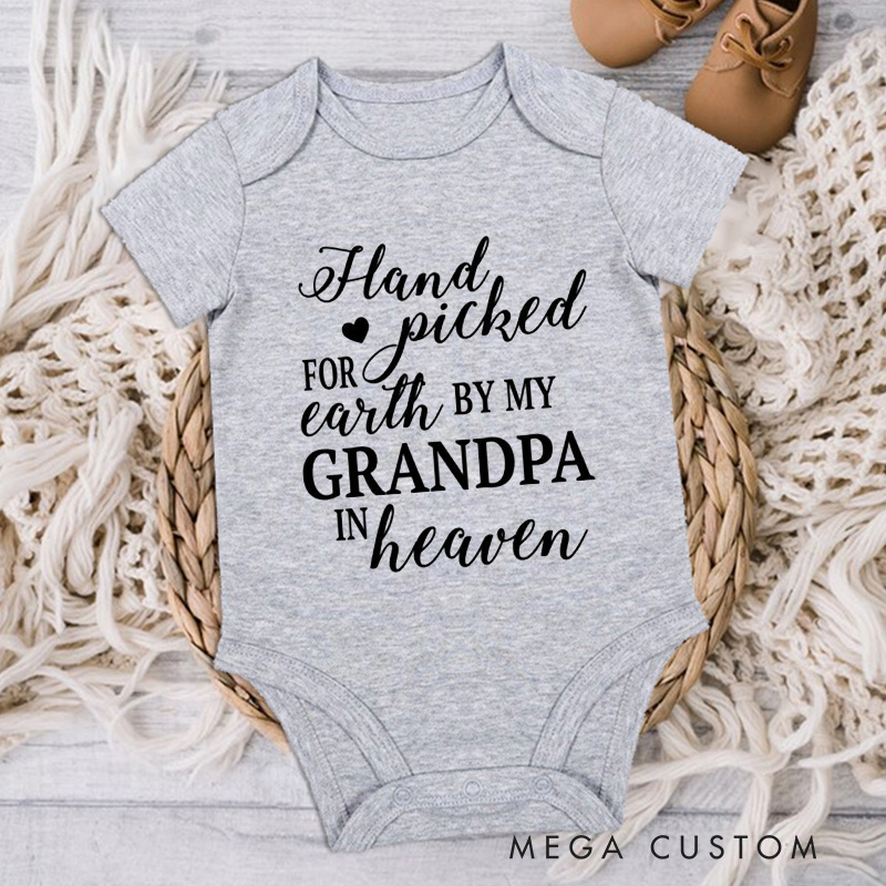 Personalized Handpicked for Earth by My Custom in Heaven Onesie Baby Bodysuit Announcement Onesie Baby Shower Gift Heaven Sent Onesie New Baby Gift