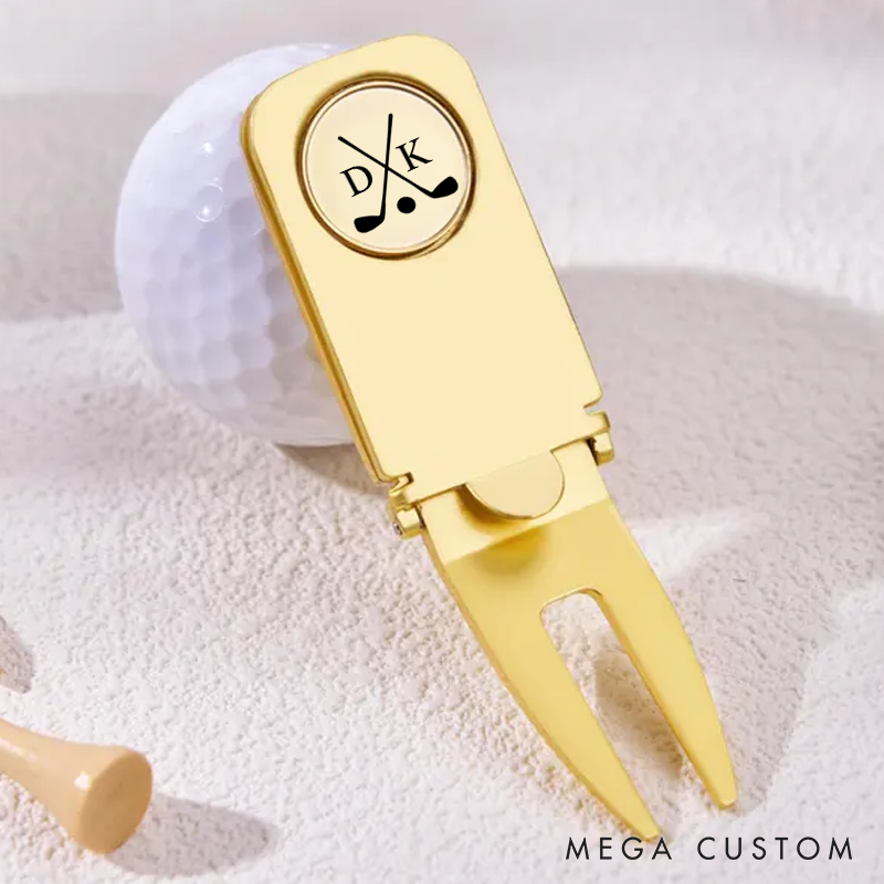 Personalized Golf Divot Tool With Ball Marker Engraved Custom Golf Retractable Divot Tool Groomsmen Golfer Gifts For Men Golf Accessories