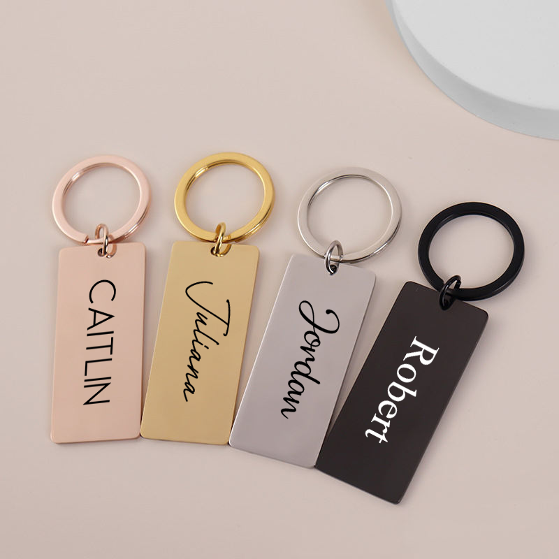 Personalized Engraved Keychain Stainless Steel Keychain Custom Metal Keychain with Name Birthday Gift Boyfriend