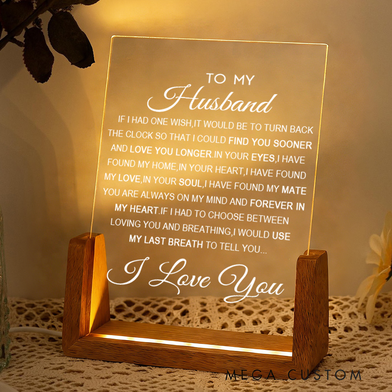 To My Husband Acrylic Plaque Gift For Husband Sentimental Gift Heartfelt Gift Keepsake Gift Valentines Day Gift Anniversary Gift