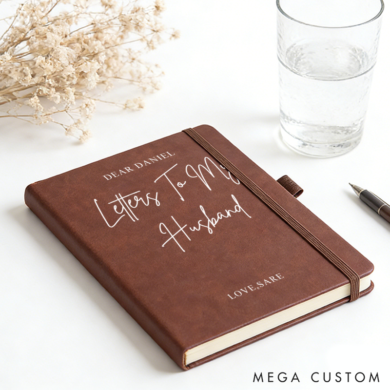 Personalized Journal Notebook for Him Letters to My Husband  Custom Gifts for Husband One Year Gift for Him Valentines Gifts