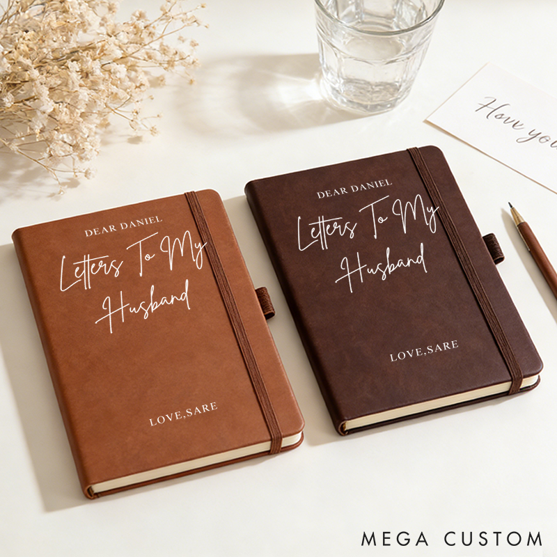 Personalized Journal Notebook for Him Letters to My Husband  Custom Gifts for Husband One Year Gift for Him Valentines Gifts