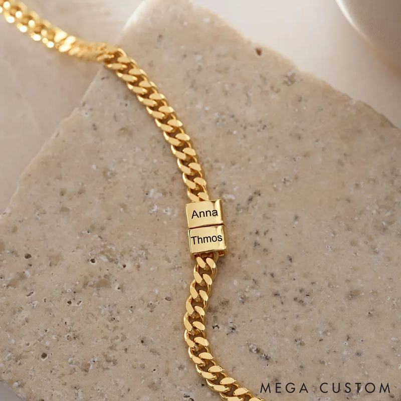 Personalized Men Necklace With Name Custom Name Bead Chain Necklace for Him Gifts for Husband Boyfriend 