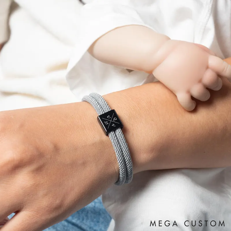 Personalized Bracelet for Him Adjustable Sliding Knot Bracelet Gift For Boyfriend Husband Anniversary Gift Couple Gift 