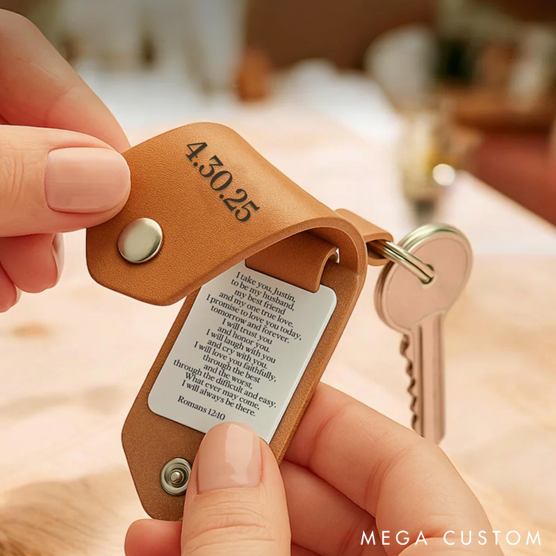 Personalized Leather Keychain with Photo Keychain for Men Custom Gift for Him Unique Photo Gift For Boyfriend Valentine's Day Gift Anniversary Gift