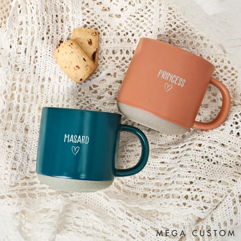Personalized Ceramic Mug with Name Custom Pottery Coffee Mug for Mom Dad Husband Mug Gifts for Mom Dad Husband