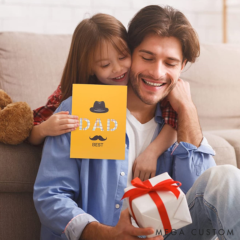 Pop Up fathers day gifts Card 3D Fathers Day Card Greeting Cards to The Best Dad Birthday Card Gift with Envelope 