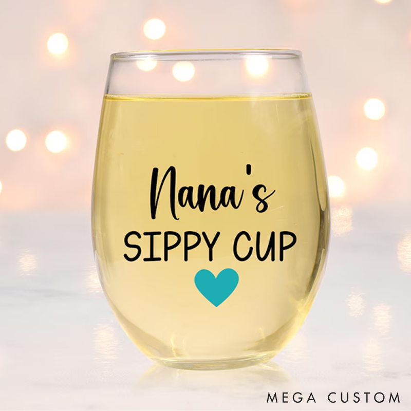 Personalized Grandma Gift Grandma Gift Ideas Grandma's Sippy Cup Wine Glass Grandma Christmas Gift Grandma Birthday Gift