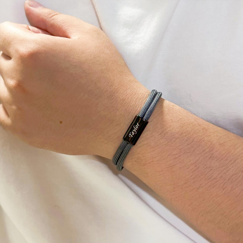 Personalized Mens Bracelet Custom Rope Bracelet Gift for Him Waterproof Cord Mens Jewelry Gift for Husband Boyfriend