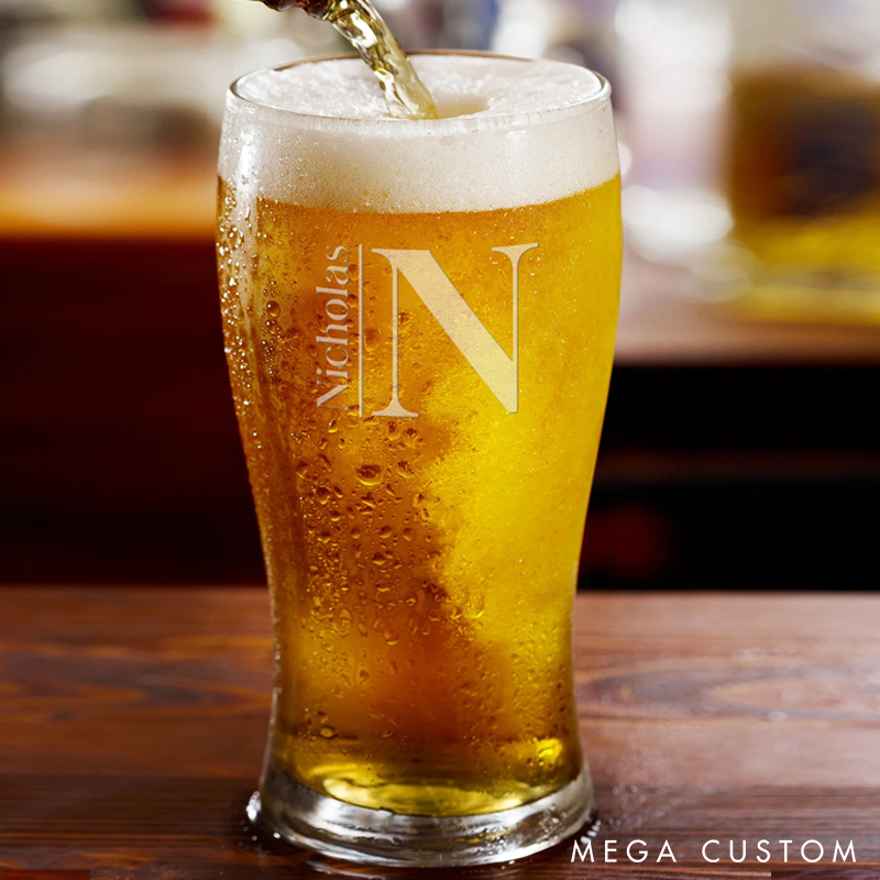 Personalized Beer Glasses Engraved Glasses Custom Barware Gift for Him Glass Beer Gifts for Boyfriend Husband