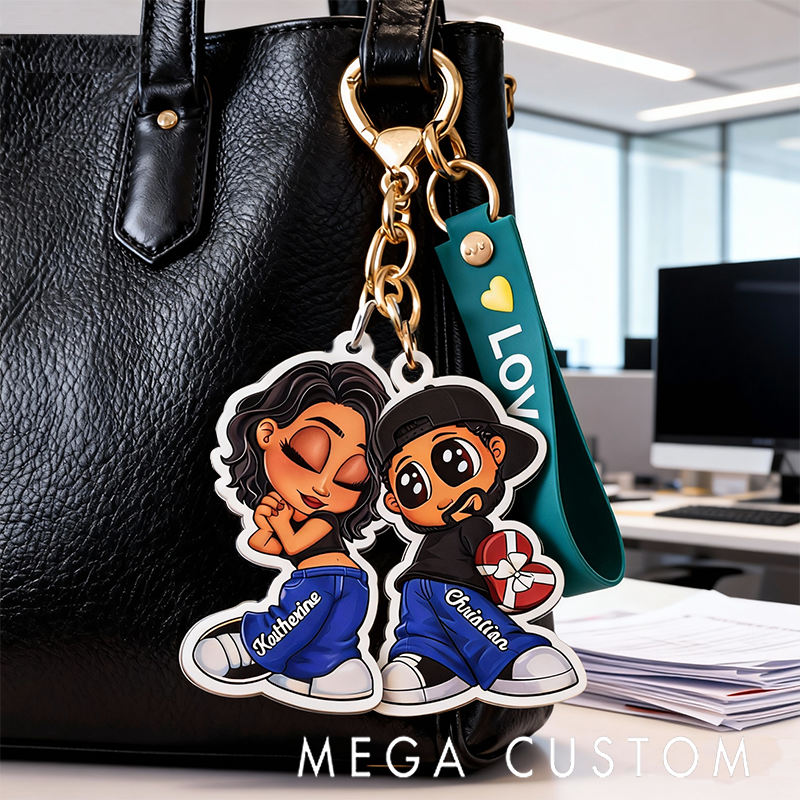 Personalized Heartfelt Anime Style Custom Photo Bag Charm Portable Perfect Romantic Holiday Gift Choice Custom Photo Accessory for Partners