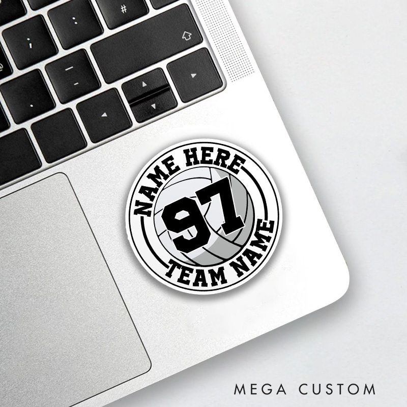 Personalized Volleyball 3D Sticker with Custom Team Name, Player Name and Number for Game Day