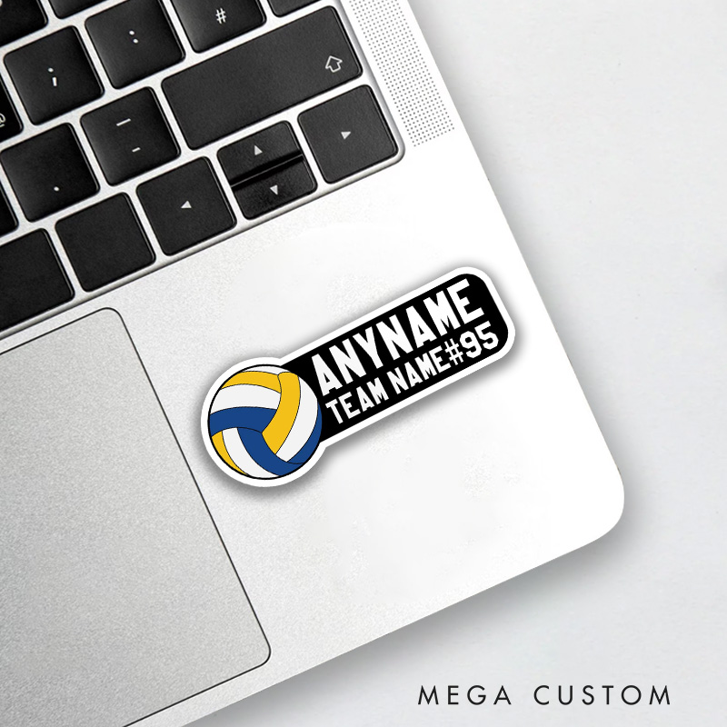 Personalized Volleyball Sticker Name Custom Team Name, Player Name and Nmuber for Bold Ball Design