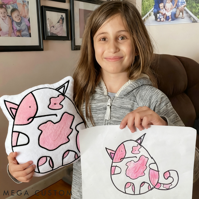 Personalized Drawing Pillow Turn Your Artwork into a Plush Toy Unique Gift for Kids Parents and Art Keepsake Lovers