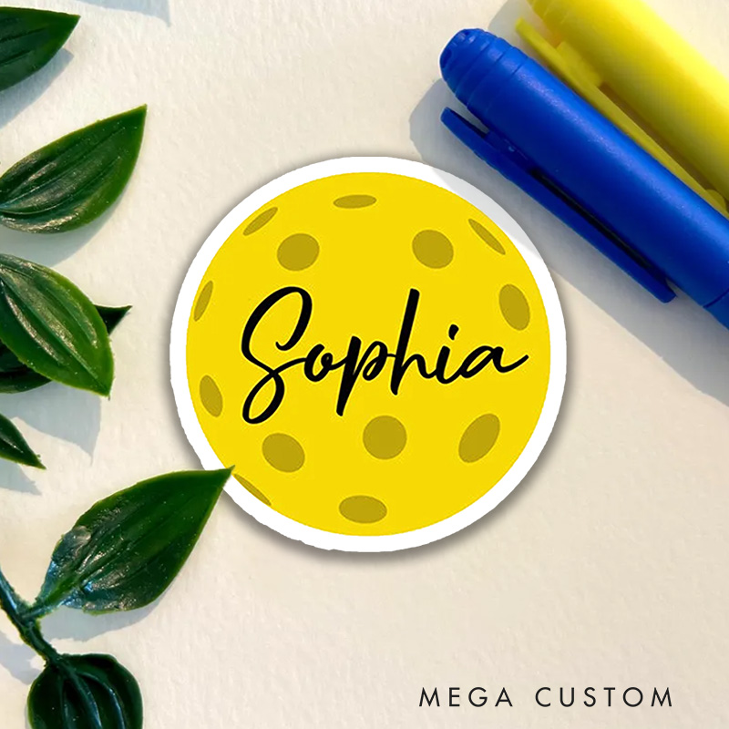 Personalized Pickleball Sticker with Custom Your Name for Pickleball Gift