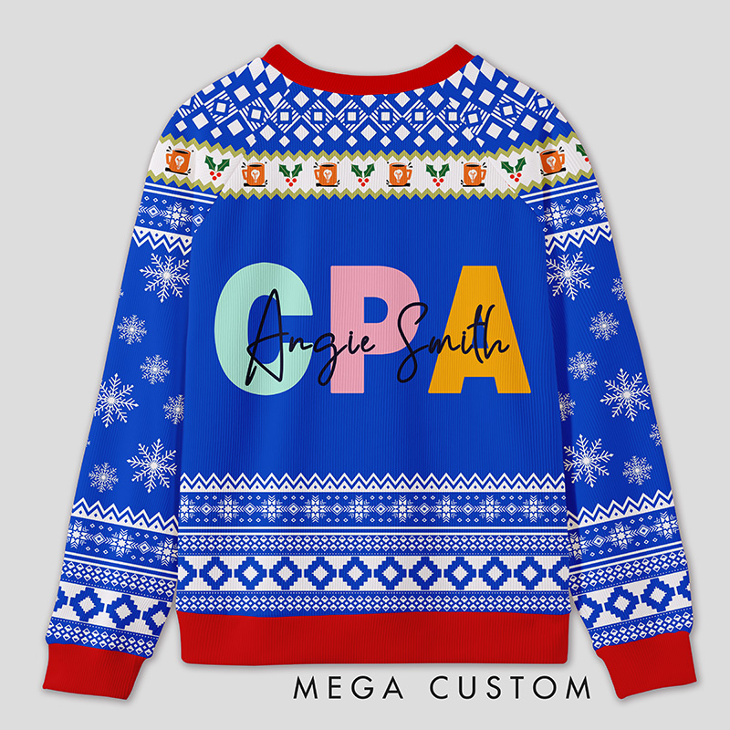 Personalized Certified Accountant Celebration Funny Ugly Sweater Festive Gift for Finance Pros