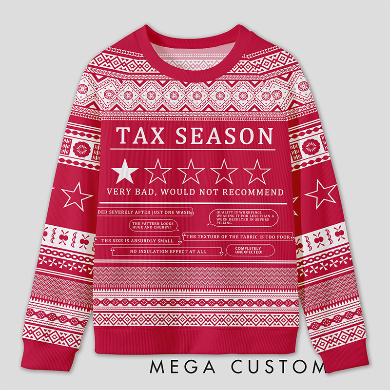 Personalized One Star Review Funny Ugly Sweater Office Holiday Party Gift for Accountants