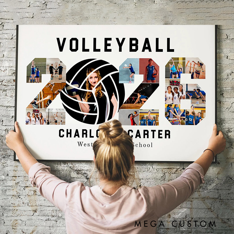 Personalized Volleyball Magazine Cover Poster with Custom Photo and Text