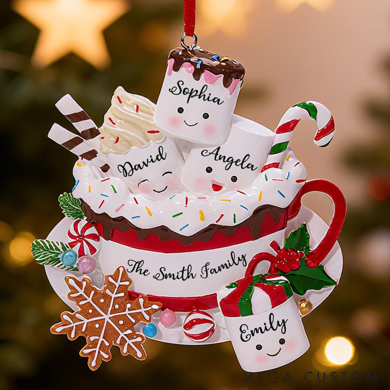 Personalized 2025 Christmas Ornament with Family Member Name Family Ornament Family of 3 4 5 Ornament Christmas Keepsake