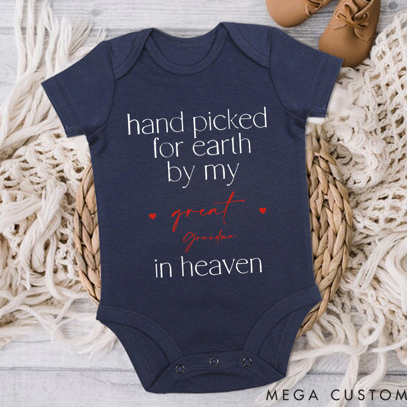 Personalized Handpicked for Earth Onesie in Heaven Onesie Custom Baby Bodysuit Baby Announcement Onesie Heaven Sent Onesie Baby Shower Gift New Baby