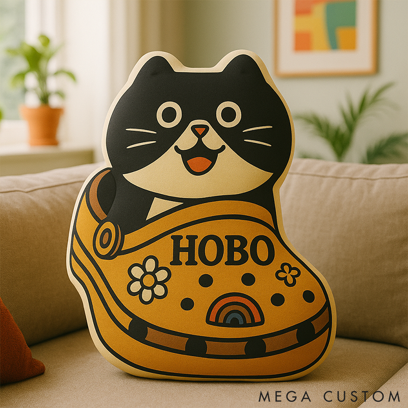 Personalized Throw Pillow for Cat Lover Cute Cat Throw Pillow Custom Throw Pillow with Name Gift for Kids Family Cat Lovers