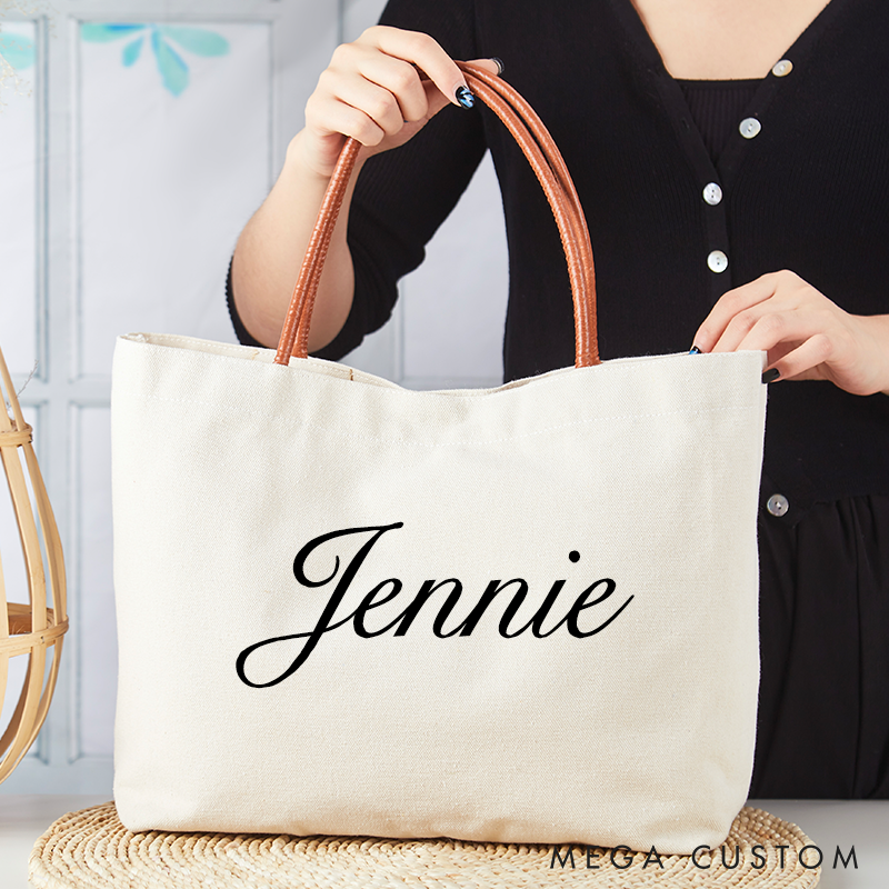 Personalized Tote Bag with Name Custom Name Bag Canvas Tote Bag Gift for Her