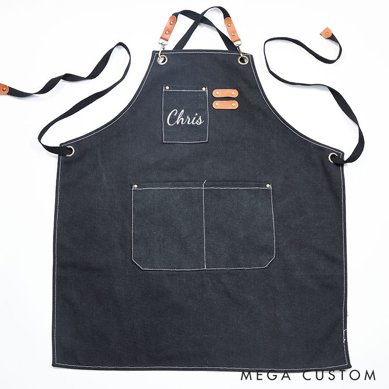 Personalized Canvas Apron with Name Housewarming Apron New Homeowner Gift Perfect Gift for Cooking Enthusiasts Kitchen Lovers Stylish Apron for Grilling