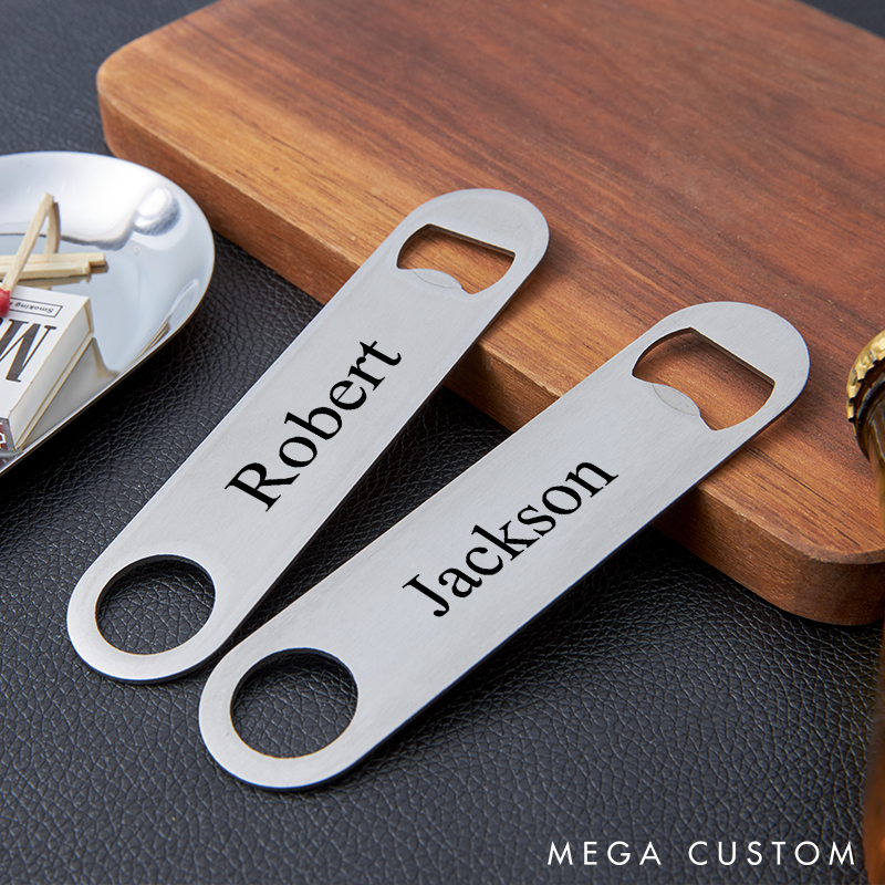 Personalized Stainless Steel Bottle Opener with Name Custom Bar Tool Gift for Beer Lovers Bartender Accessories  