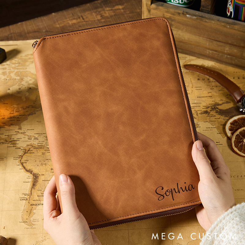 Personalized Leather Notebook with Name Custom Journal Gift for Writers Students and Professionals 