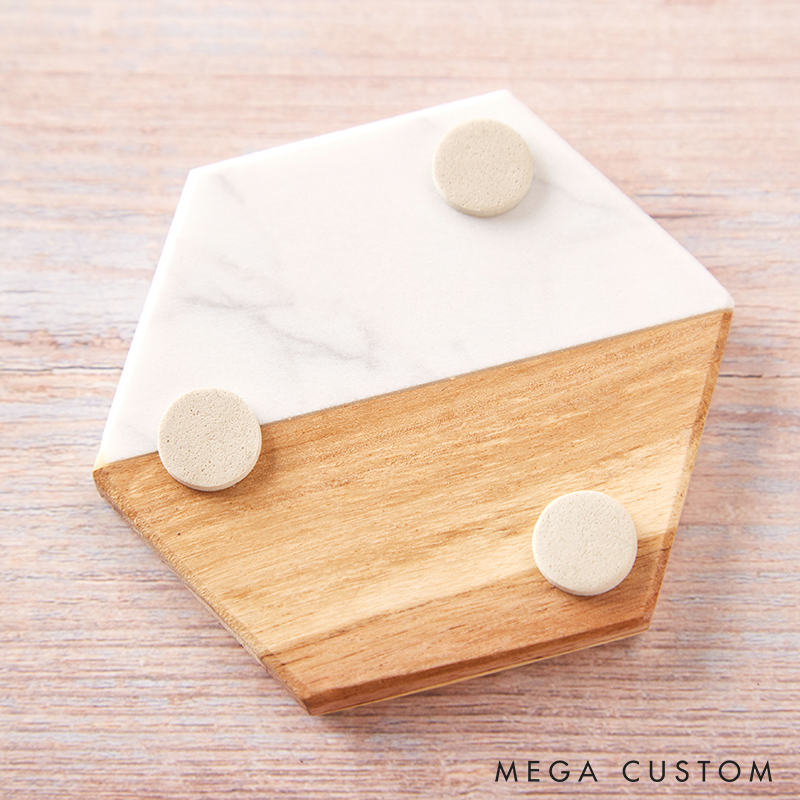 Personalized Wooden and Marble Coasters Custom Coasters with Name Engraved Wood Coaster Gift for Home Decor or Housewarming  