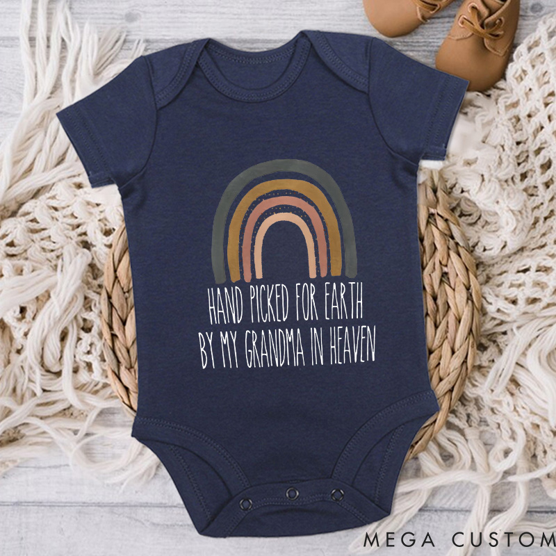 Personalized Handpicked for Earth Onesie Custom Heaven Sent Bodysuit in Heaven Onesie Announcement Onesie Baby Shower Gift New Baby