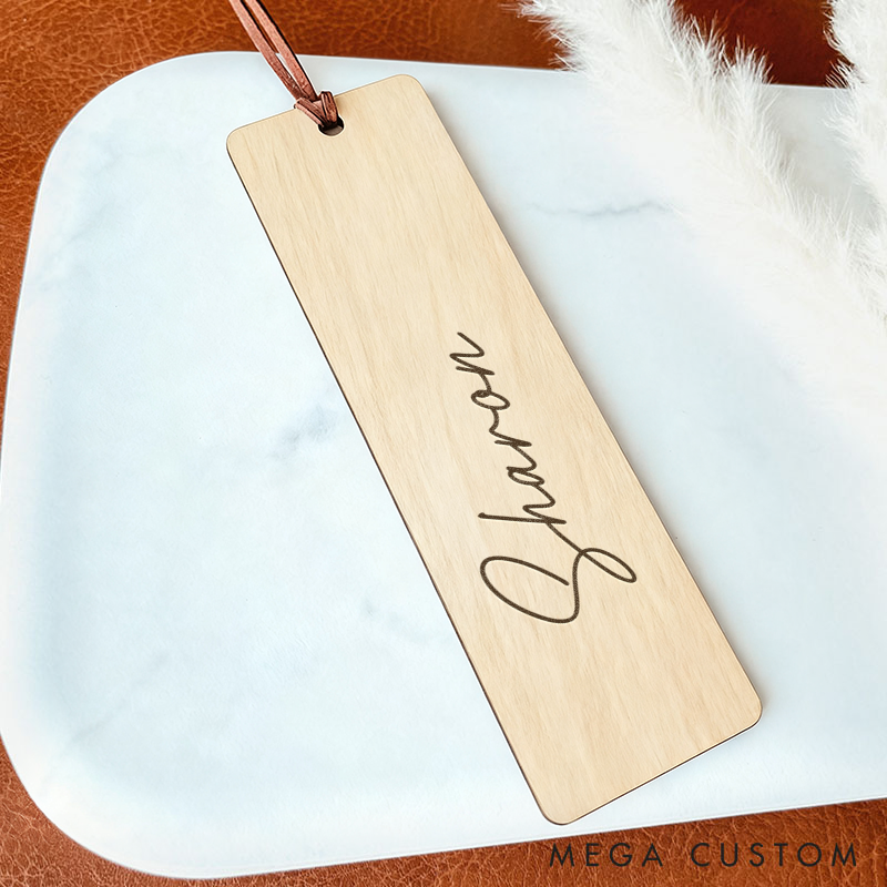 Personalized Wooden Bookmark with Name Custom Engraved Bookmark for Book Lovers and Gifts  