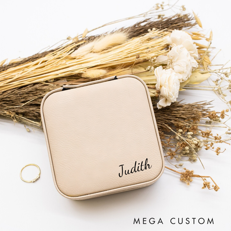 Personalized Jewelry Box with Name Custom Name Jewelry Case Compact Organizer for Rings Earrings and Accessories  