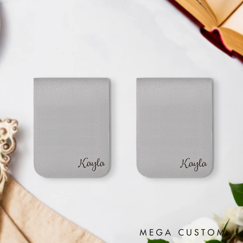 Personalized Leather Bookmark with Name Magnetic Leather Bookmark Clip Birthday Christmas Gift Book Lovers