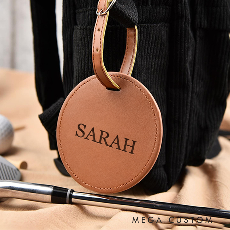 [Copy]Personalized Leather Golf Bag Tag with Custom Name and Design  