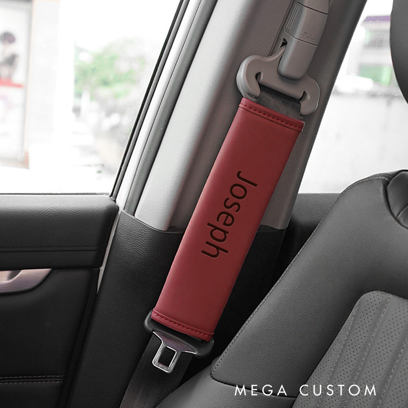 Personalized Seat Belt Cover Custom Name Car Seatbelt Cover Shoulder Seat Belt Unique Gift for Him or Her