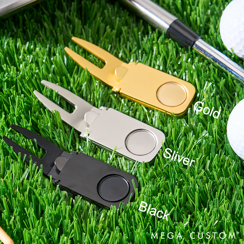 Personalized Golf Divot Tool Engraved Golf Ball Marker Metal Golf Fork Gifts for Men/Him/Golfer/Grandpa/Dad/ Gift for Him